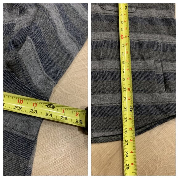 Pendleton Lambswool Forrest Twill Snap Front Shirt Men's XL Gray Black Blue Wool - Picture 8 of 8